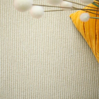 Moquette rayée chambre Laine & Mix Écru et beige foncé - gros plan