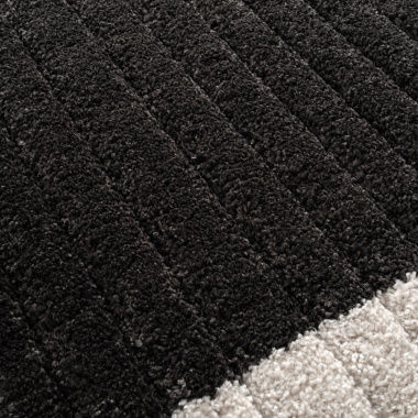 Tapis de salon en relief - Black Circle - Noir - gros plan