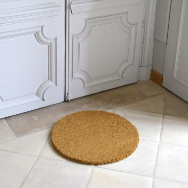 Tapis sur mesure Paillasson Brosse Coco 23mm - Écru - rond