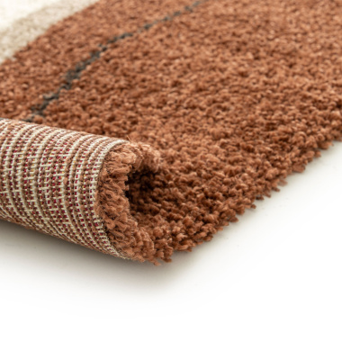 Angle détaillé du tapis style berbère Courbes du Désert avec texture de l'envers