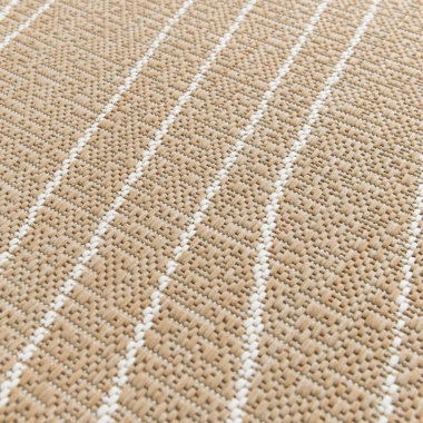 Zoom matière tapis Riviera beige et crème, tissage résistant et imperméable