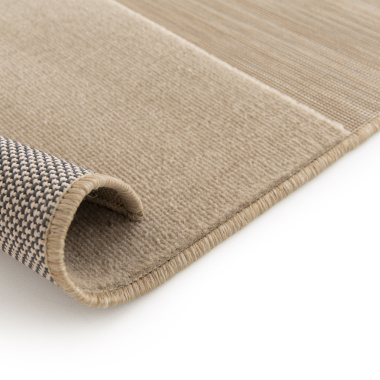 Tapis intérieur et extérieur en relief - Capri - Marron et beige - envers