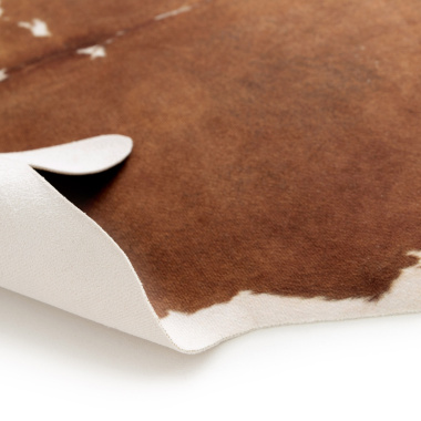 Tapis effet peau de vache - Paquerette - Marron - envers