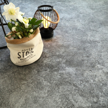 Sol PVC Best - Motif Granit Noir Argenté - Vue de près