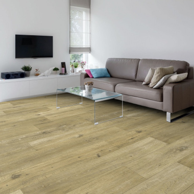 Sol Vinyle Textile Haute Performance - Imitation bois chêne rustique - salon