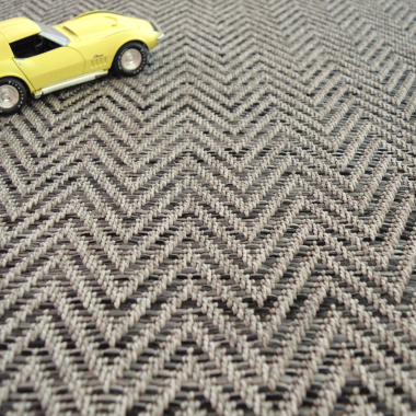 Moquette Tissé plat - Java Chevron Silver - Vue de face