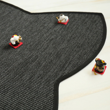 Tapis chat design - Miaou chic - Gris ardoise - vue de près