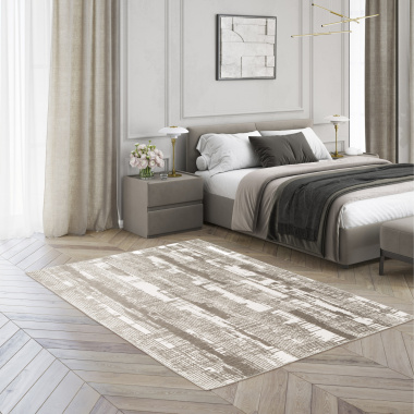Tapis souple en matière recyclée - Legno - Brun - chambre