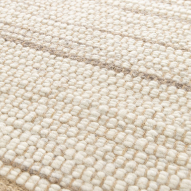 Tapis naturel en laine et jute Redwood beige et crème - vue de près