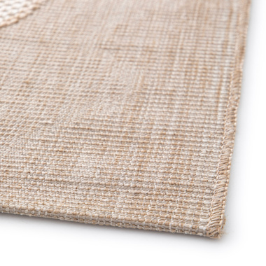 Bord fini du tapis aspect naturel Palme sauvage beige, tissage résistant et facile à entretenir