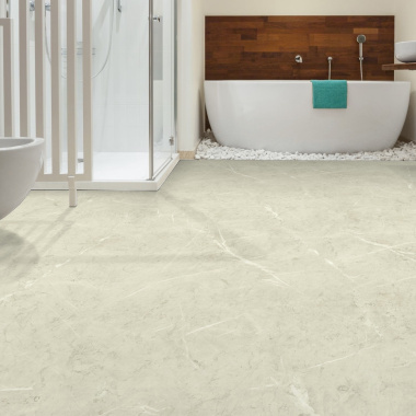 Sol vinyle Inspiration effet marbre clair - salle de bain