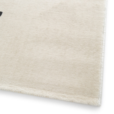 Tapis chambre d'enfant - Petits Cœurs - Beige et motifs colorés - coin