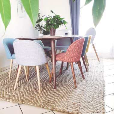 Tapis Chevrons en Jute - Salle à manger