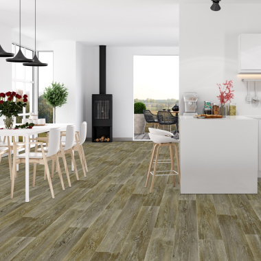 Sol Vinyle Interior - Imitation parquet chêne scandinave vieilli - salle à manger cuisine