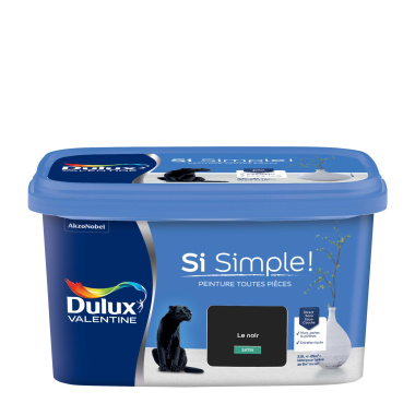 Dulux Valentine Si Simple! - Peinture toutes pièces - Satin Le Noir - étiquette