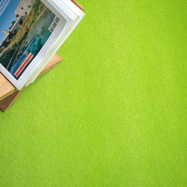 Moquette salon professionnel Orotex Revexpo Vert Anis, tenue améliorée