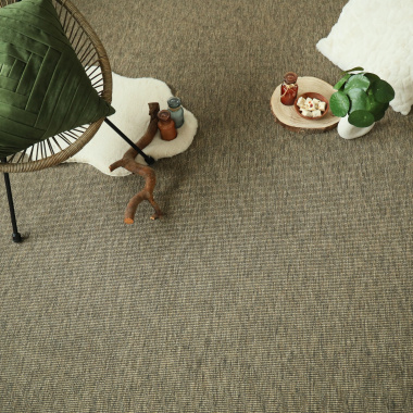 Tapis sur mesure tissé plat Nusa écorce - vue de loin