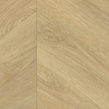 Détail du motif chevron teinte chêne naturel du tapis sur mesure Vinyle Chêne naturel