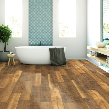 Parquet flottant Stratifié - Cuisine et salle de bain - Lames larges - Chêne Malibu - salle de bain