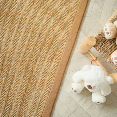 Tapis en sisal naturel - Veracruz chevron - Écru et camel - vue du dessus