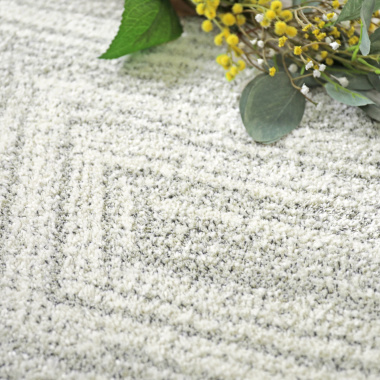 Tapis ultra-doux - Minimaliste - Crème dessin graphique clair - gros plan