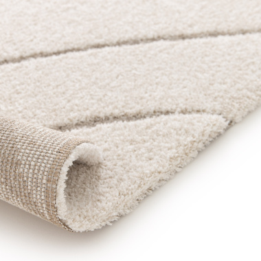 Tapis de salon doux à motif organique - Nova - Beige - envers