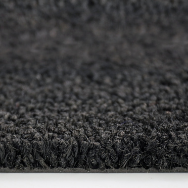 Paillasson - Tapis brosse Coco - Anthracite - Ep. 17 mm - gros plan sur la tranche