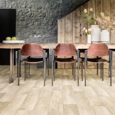 Sol Vinyle Textile Rénove - imitation parquet Forestier - Salle à manger