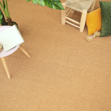 Tapis sur mesure Sisal Cuba paille dorée - vue de loin