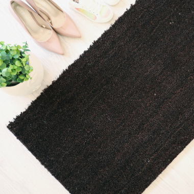 Tapis sur mesure Paillasson Brosse Coco 17mm - Brun - Vue de haut