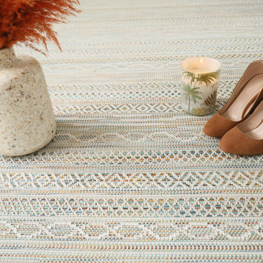 Moquette tissé plat Aztlan pearl multicolor - salon