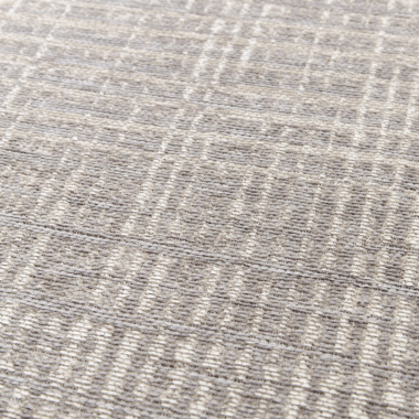 Tapis souple en tissu chenille recyclé Gaspard crème et grège - gros plan