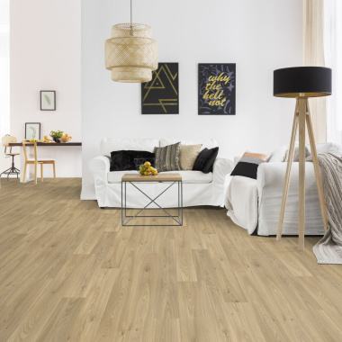 Sol Vinyle Textile Black Edition - Aspect parquet chêne clair - Salon