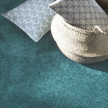 Moquette Velours Feelings Balsan couleur bleu canard - salon