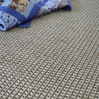 Tapis intérieur / extérieur Lombok silver ganse lin marron taupe - gros plan