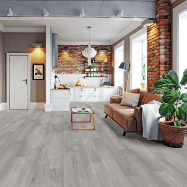 Sol Vinyle Textile Black Edition - Aspect parquet chêne gris - salon cuisine