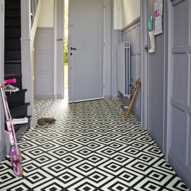 Sol Vinyle Style - Imitation Carrelage losange - Entrée