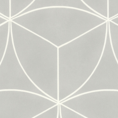 Sol vinyle textile économique rosace géométrique Gris - sans perspective