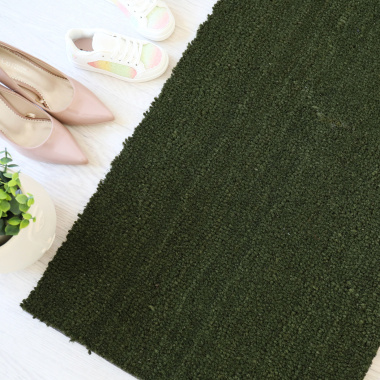 Tapis sur mesure Paillasson Brosse Coco 17mm - Vert - vue de haut
