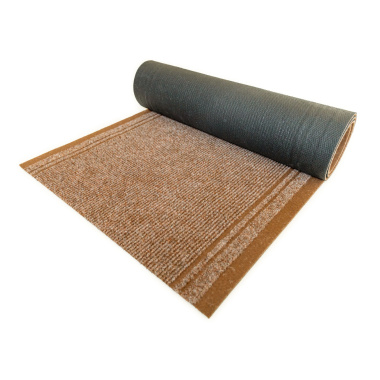 Tapis de couloir et d'entrée marron - Antidérapant au mètre révélant son envers gel en caoutchouc et sa structure souple
