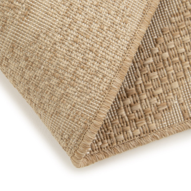 Tapis d'intérieur ou d'extérieur aspect naturel Inca marron clair - finition