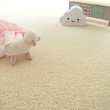 Tapis pure laine Latoon écru ganse coton grège - matière