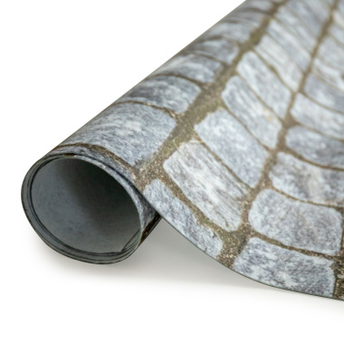 Rouleau de moquette Stand imprimée Pavés anciens – décor pavés anciens pour stands et expositions