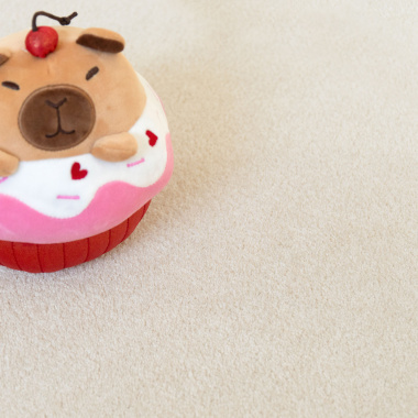 Tapis sur mesure ultra doux Kawaii - Crème avec pâtisserie décorative sur un velours doux et lumineux