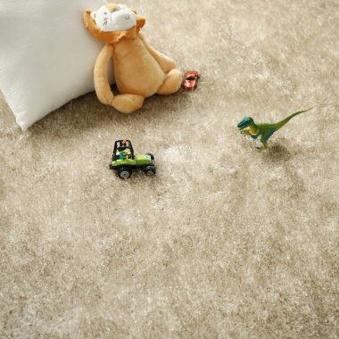 Tapis sur mesure Éclat shaggy beige - chambre enfant