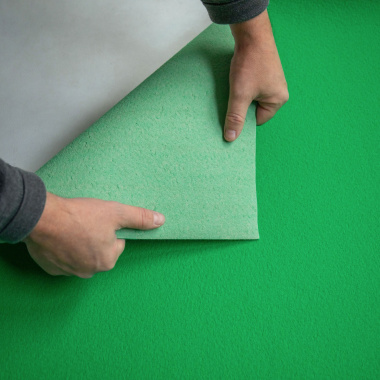 Vue envers de la moquette filmée - Stand Event - Vert - Tapis de passage