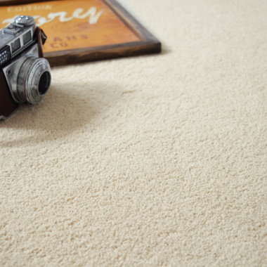Tapis sur mesure Manège Velours - Blanc coquille - vue de près
