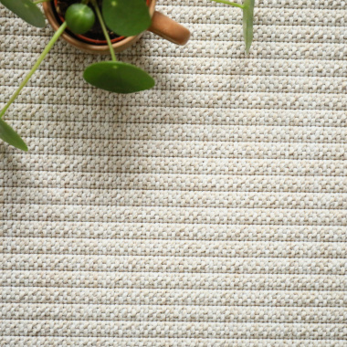 Tapis sur mesure Tissé plat aspect coton - Pilates - Blanc fleur de coton - gros plan