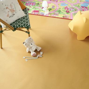 Sol Vinyle Résistance Pro - Parquet bois vintage peint - Jaune - chambre