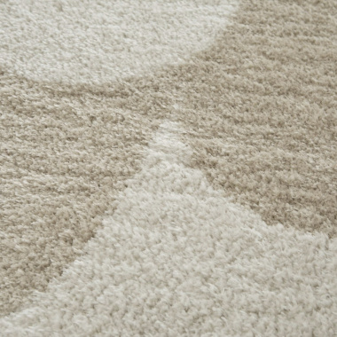 Tapis de salon en matière recyclée - Arty - Marron et beige - gros plan